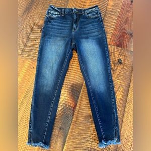 KanCan Griffin High Rise Split Fray Hem Skinny Jeans